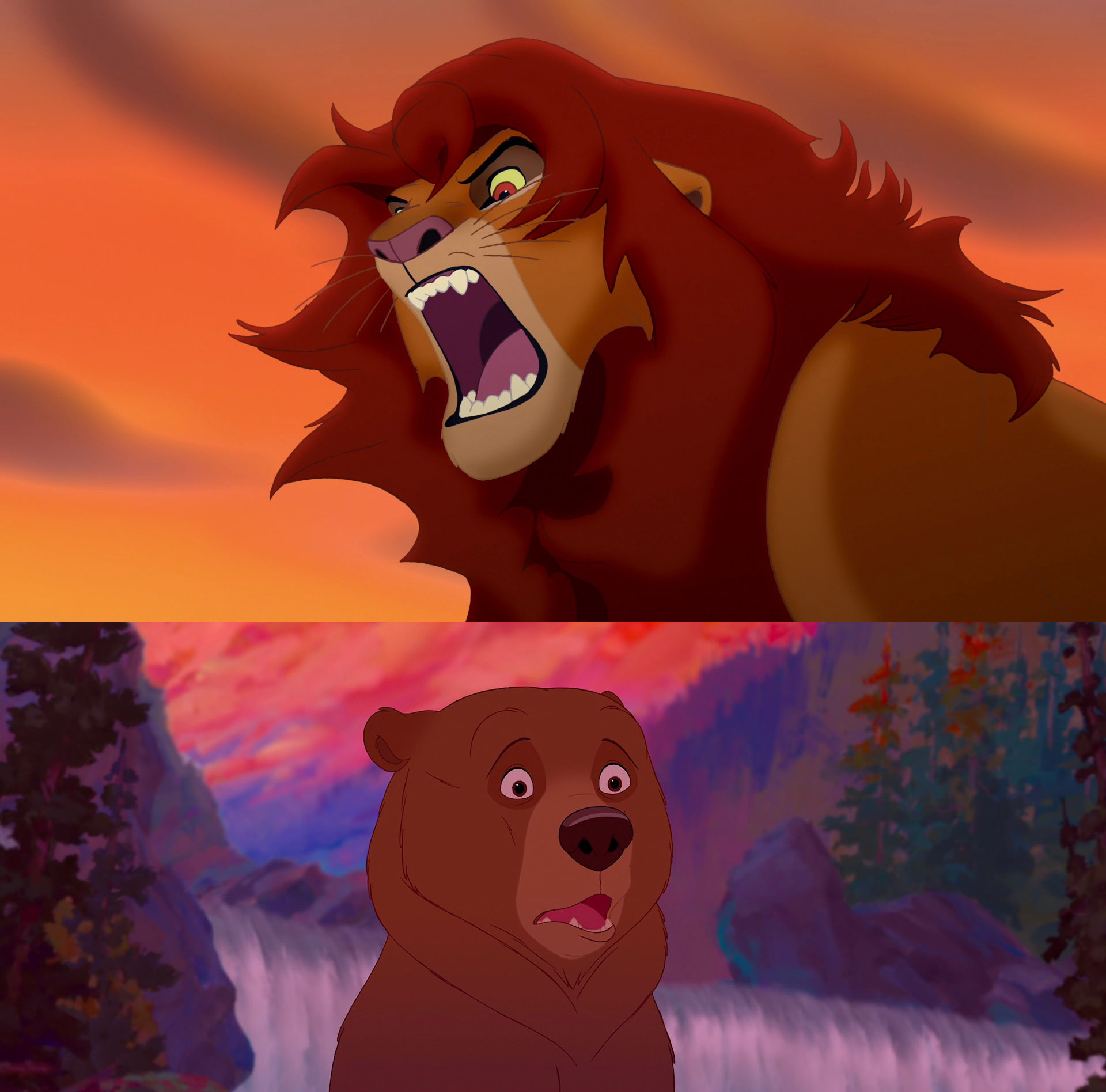 Simba exiles Kenai by ninjakingofhearts on DeviantArt