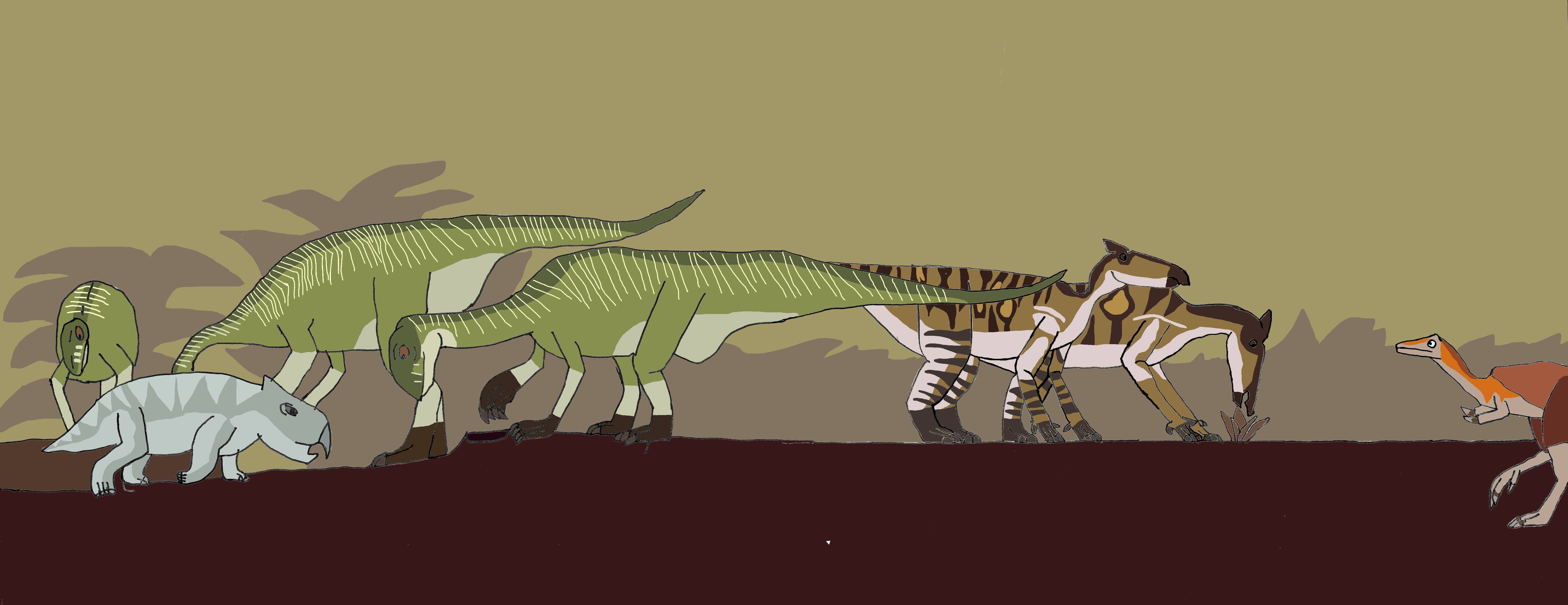 Dinosaur Rite Spring Rite of Spring Herds of Dinosaurs grazing peaceful by ninjakingofhearts ...