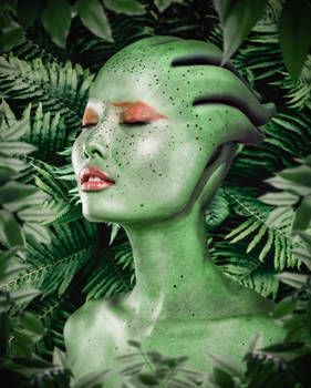 Green Asari. Mass Effect.