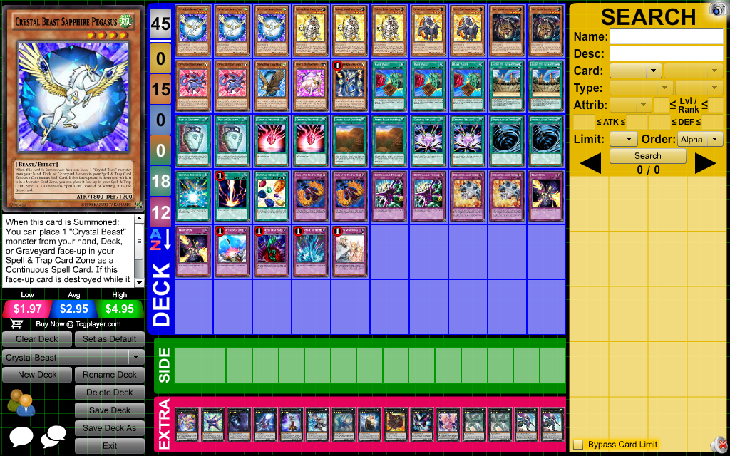 yugioh crystal beast deck profile Yu-Gi-Oh! Legend of the Beasts Structure This upgraded deck from Yu My Crystal Beast Yugioh Deck