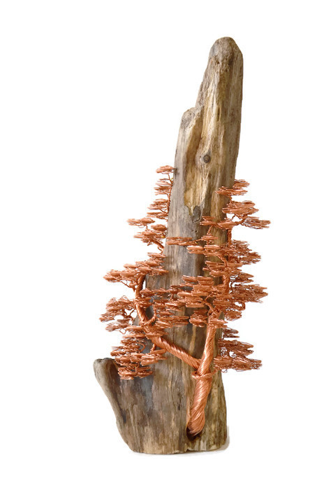 Driftwood copper wire sculpture