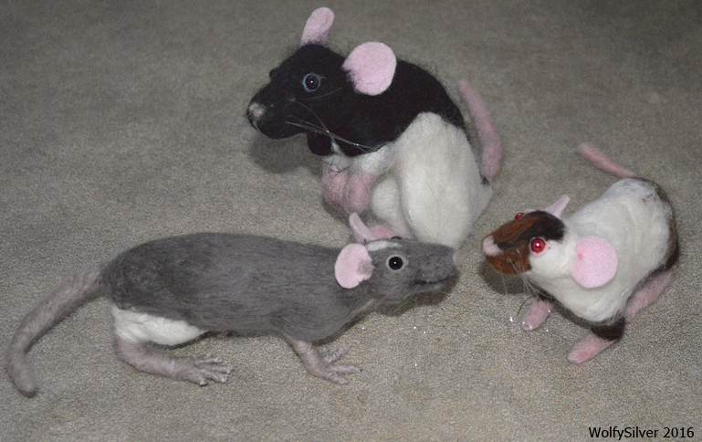 Needle Felted Rats