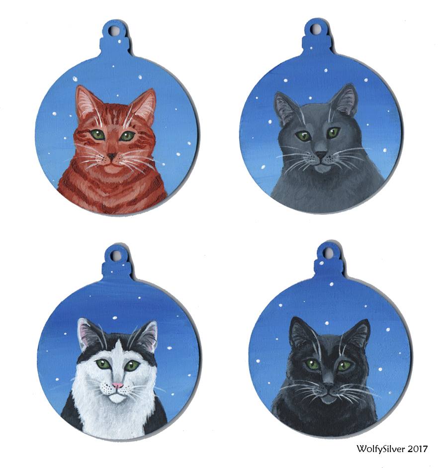 Festive Cat Baubles