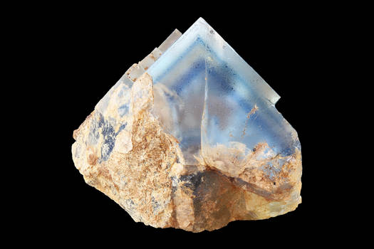 Blue-Striped Fluorite (frosted face)