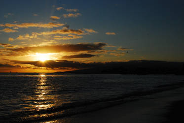 Sunset in Honolulu, Hawaii