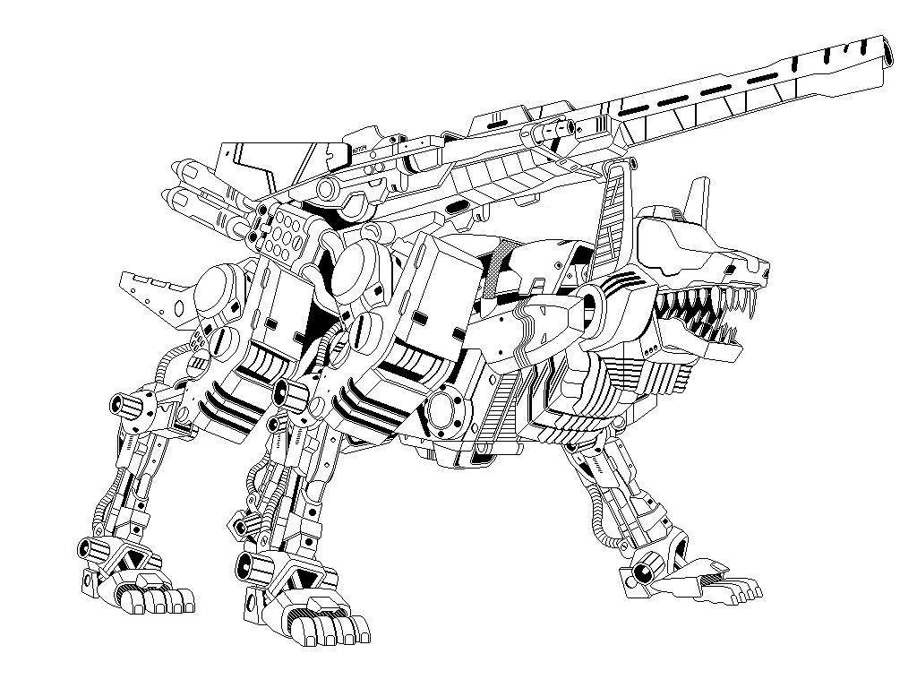 zoids: command wolf outline by arbiter7734 on DeviantArt