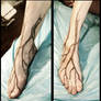Birch root foot tattoo, finished at last