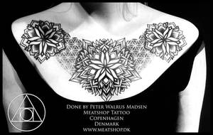 Flower of life chest piece by Peter Walrus Madsen