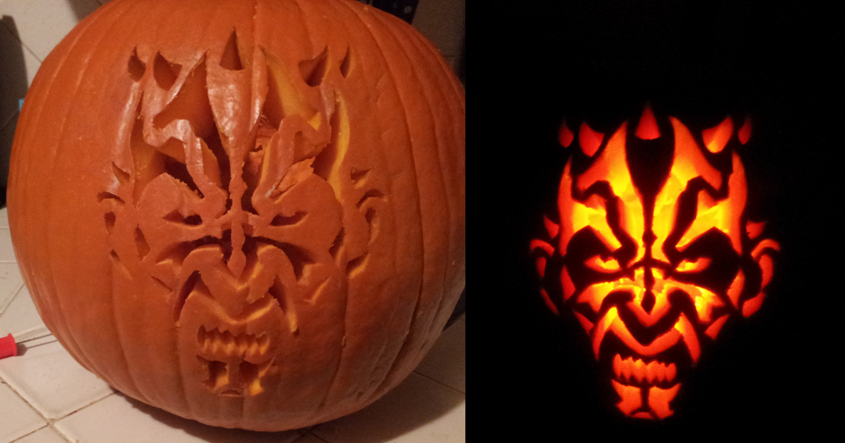 darth maul pumpkin stencil