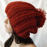 Rust colored knit slouchy hat