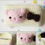 Kawaii bear crochet amigurumi iphone case cream