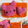 Kawaii bunny crochet amigurumi coin purse orange