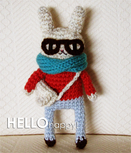 Alec the Hipster Bunny - kawaii amigurumi by hellohappycrafts on DeviantArt