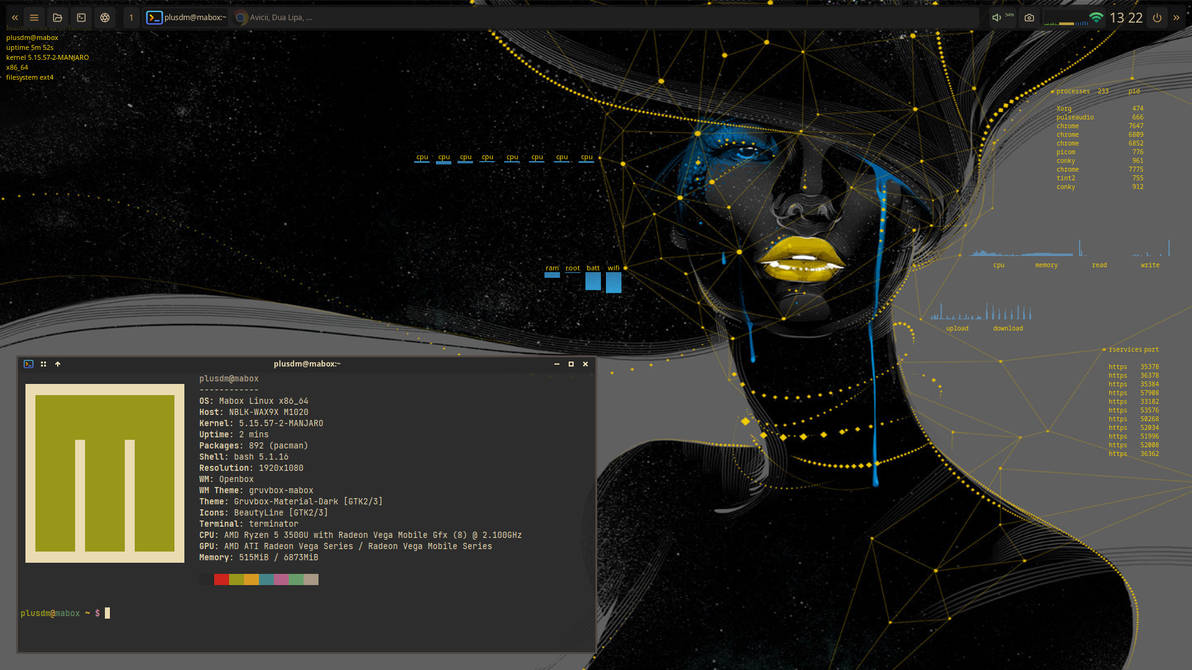 Mabox Linux Openbox and Conky Desktop by kralis-dm on DeviantArt
