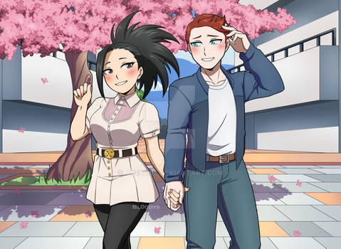 [BNHA YCH] Walk together -Momo and Adam-