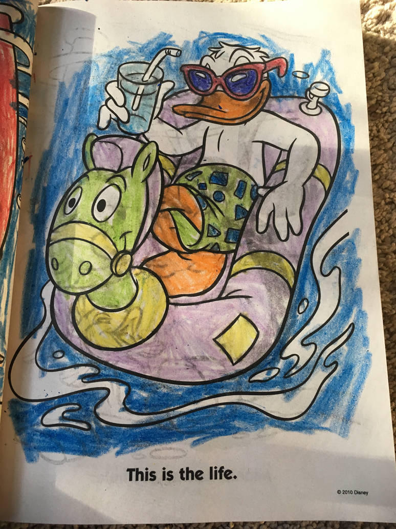 Donald in horse raft by Simpsonsfanatic33 on DeviantArt