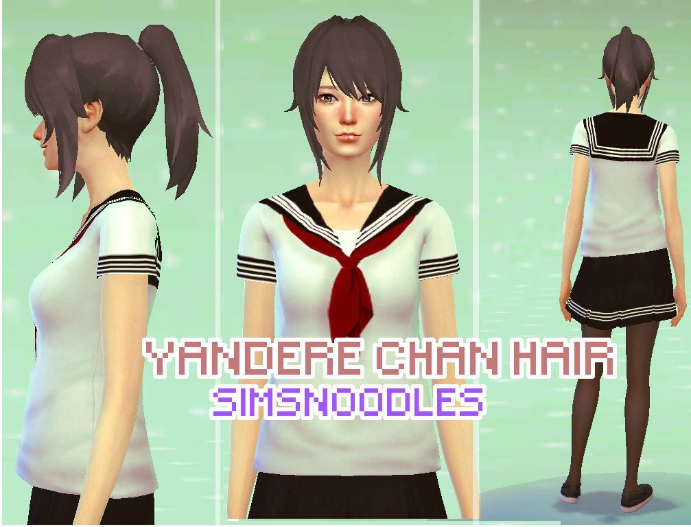 Sims 4 Yandere Simulator YandereChan Hair DOWNLOAD by xxSnowCherryxx on