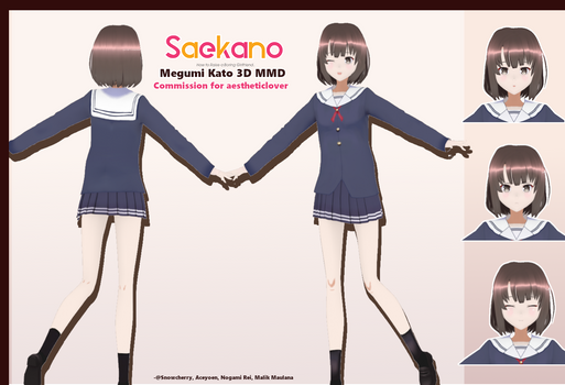 MMD - Blender - Megumi Kato - Commission Done