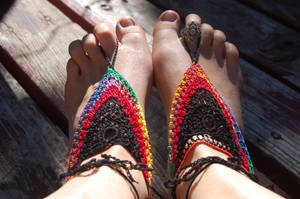 Summer Tie Dye Barefoot Sandals