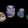 Set of 4 Owl Ceramic Beads