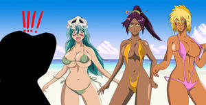 Bleach nel yoruichi halibel bikini group