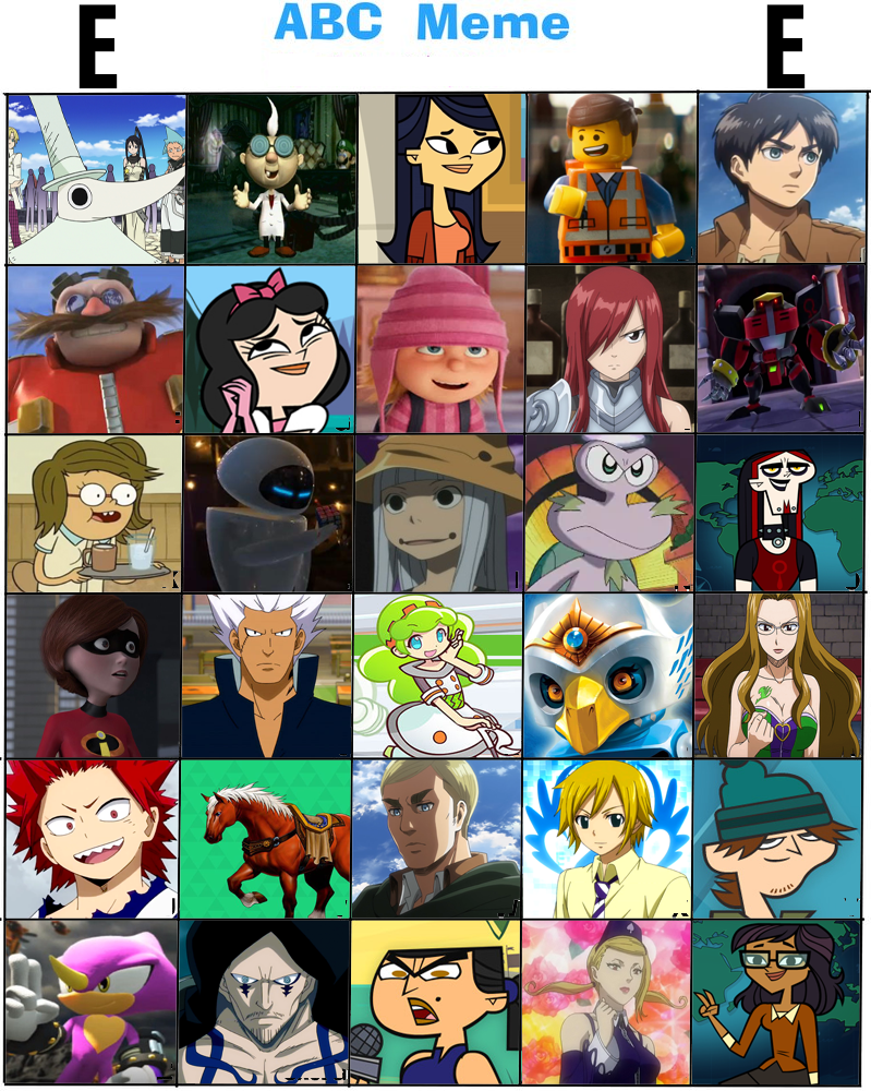 Top 30 E Characters by JIMBOYKELLY on DeviantArt