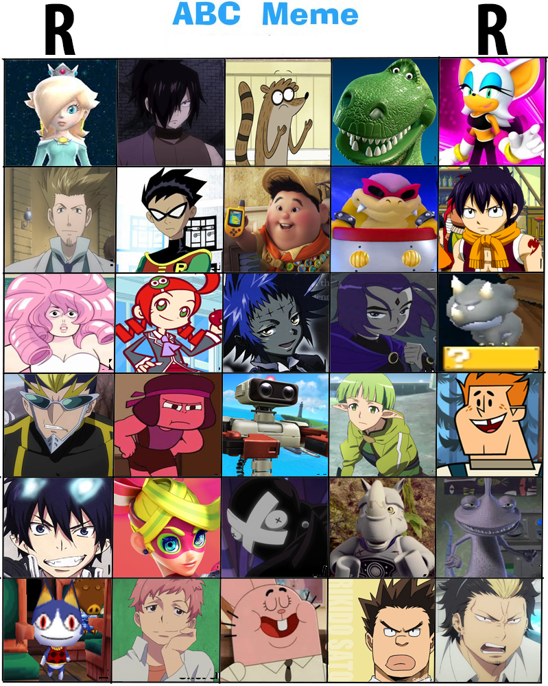 Top 30 R Characters by JIMBOYKELLY on DeviantArt