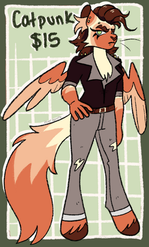 $15 Catpunk Anthro Adoptable OPEN