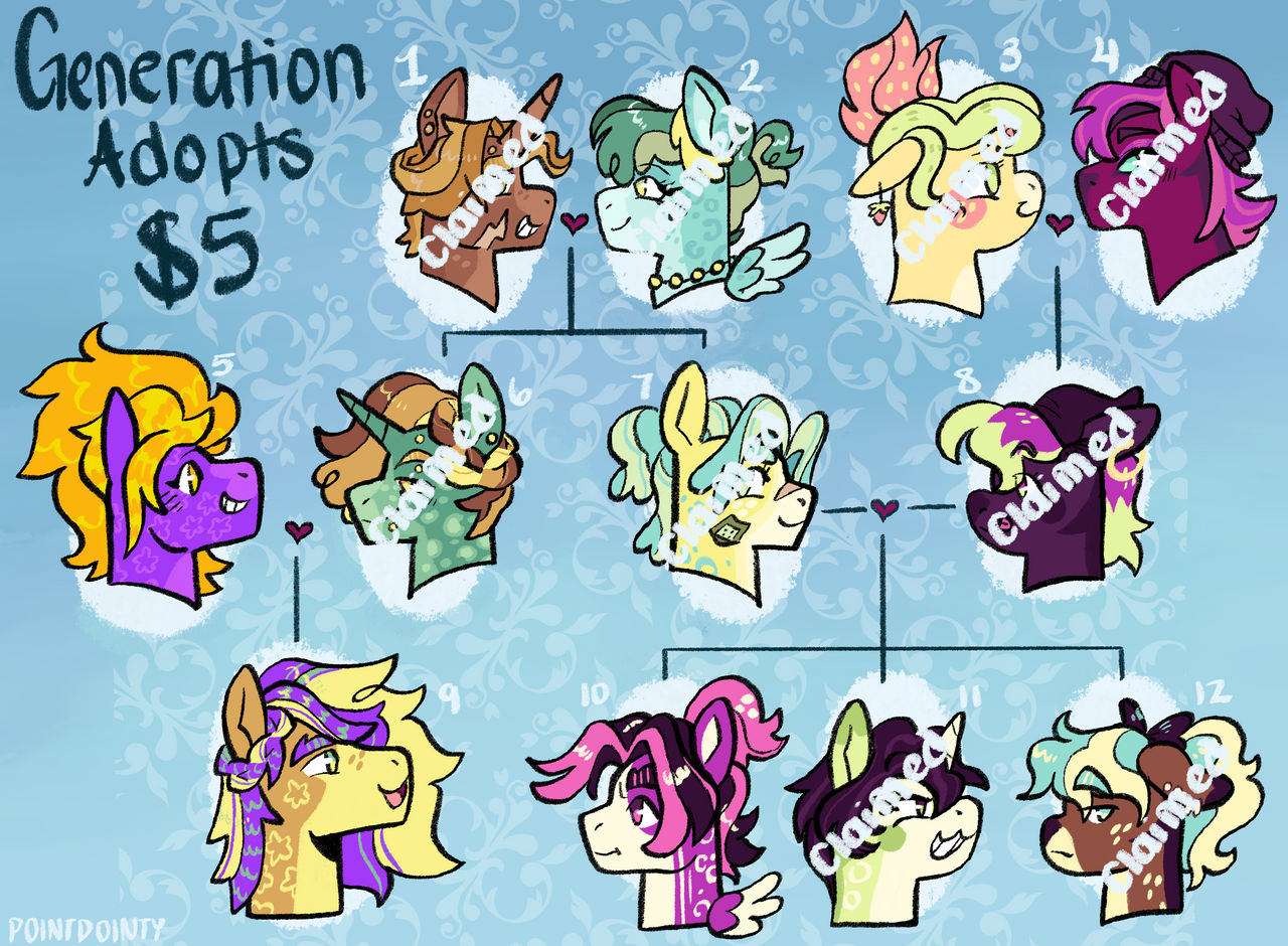 $5 MLP Generation Adopts | OPEN 3/12 by PointDointy on DeviantArt