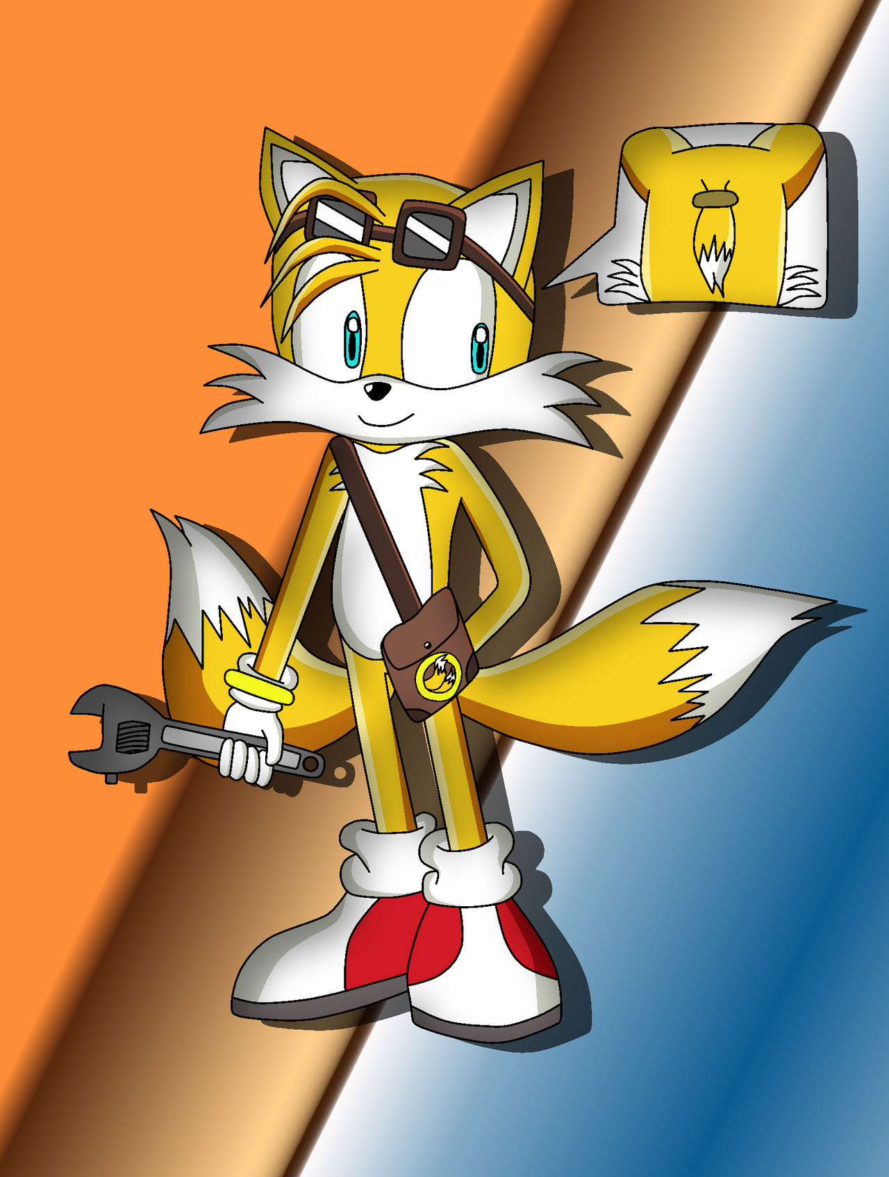 Tails Inventor Miles Tails Prower New Look by DashRoseTH on DeviantArt