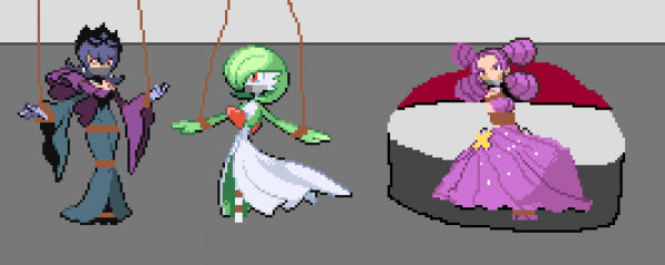 queen bellelba, gardevoir, and fantina tied up