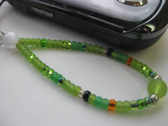 Green Beaded Cellphone Strap