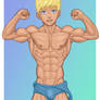 Flexing Blond Guy.