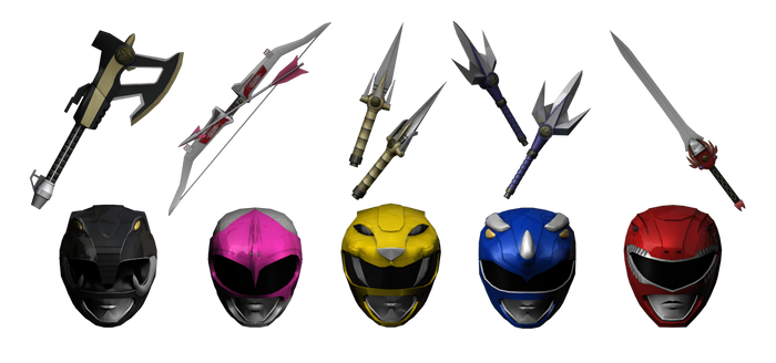 Power Rangers Helmets and Weapons
