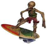 Surfing Skeleton 001 - Clear Cut PNG by Travail-de-lame