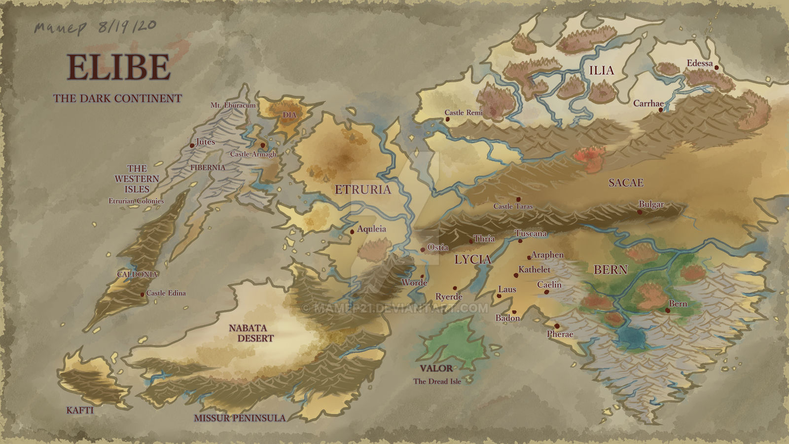 Althea Map (for a forum RP game) by Eitsune on DeviantArt