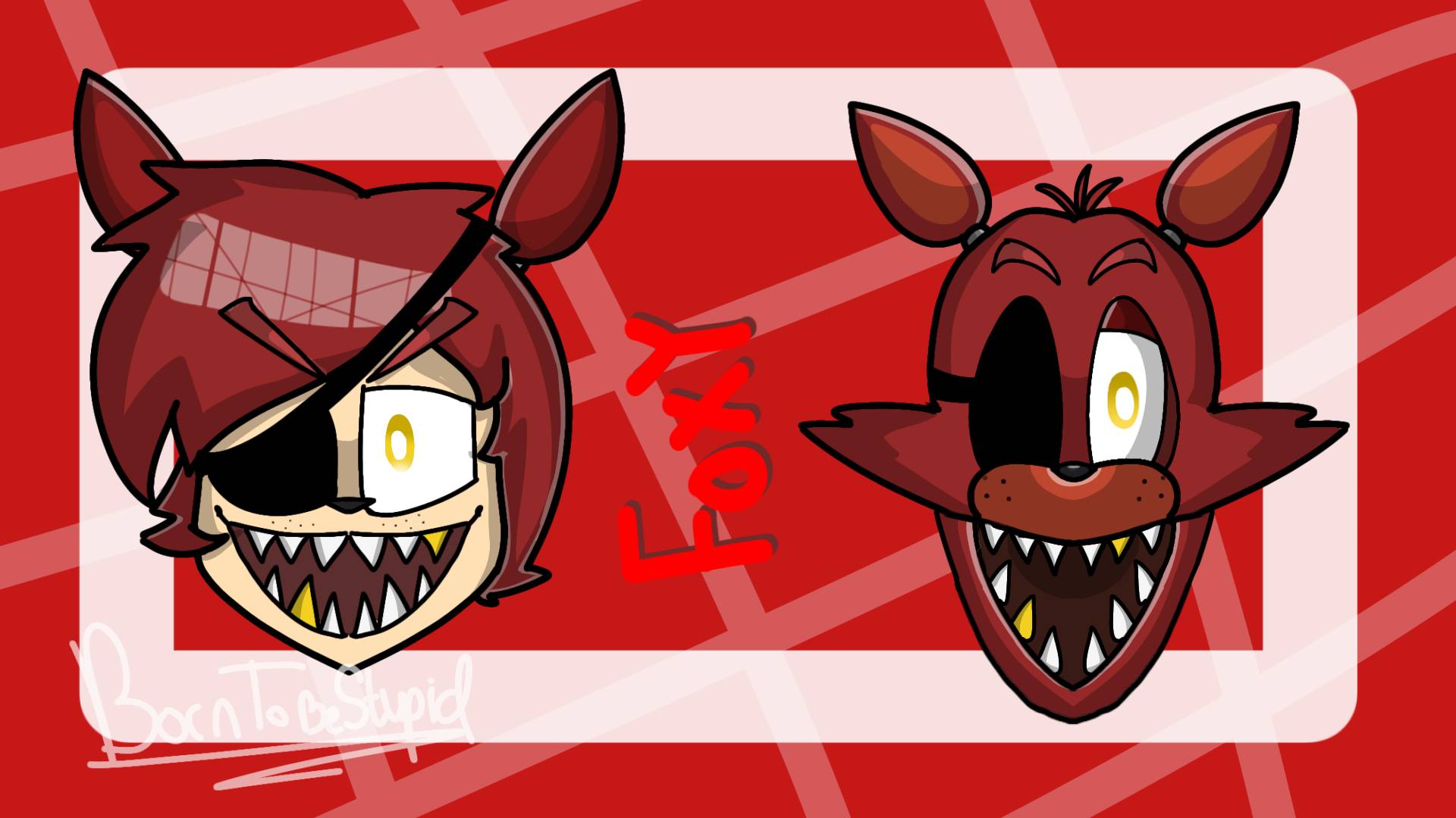 Foxy Humanized Original and humanized foxy (Fnaf fanart) by borntobestupid on DeviantArt