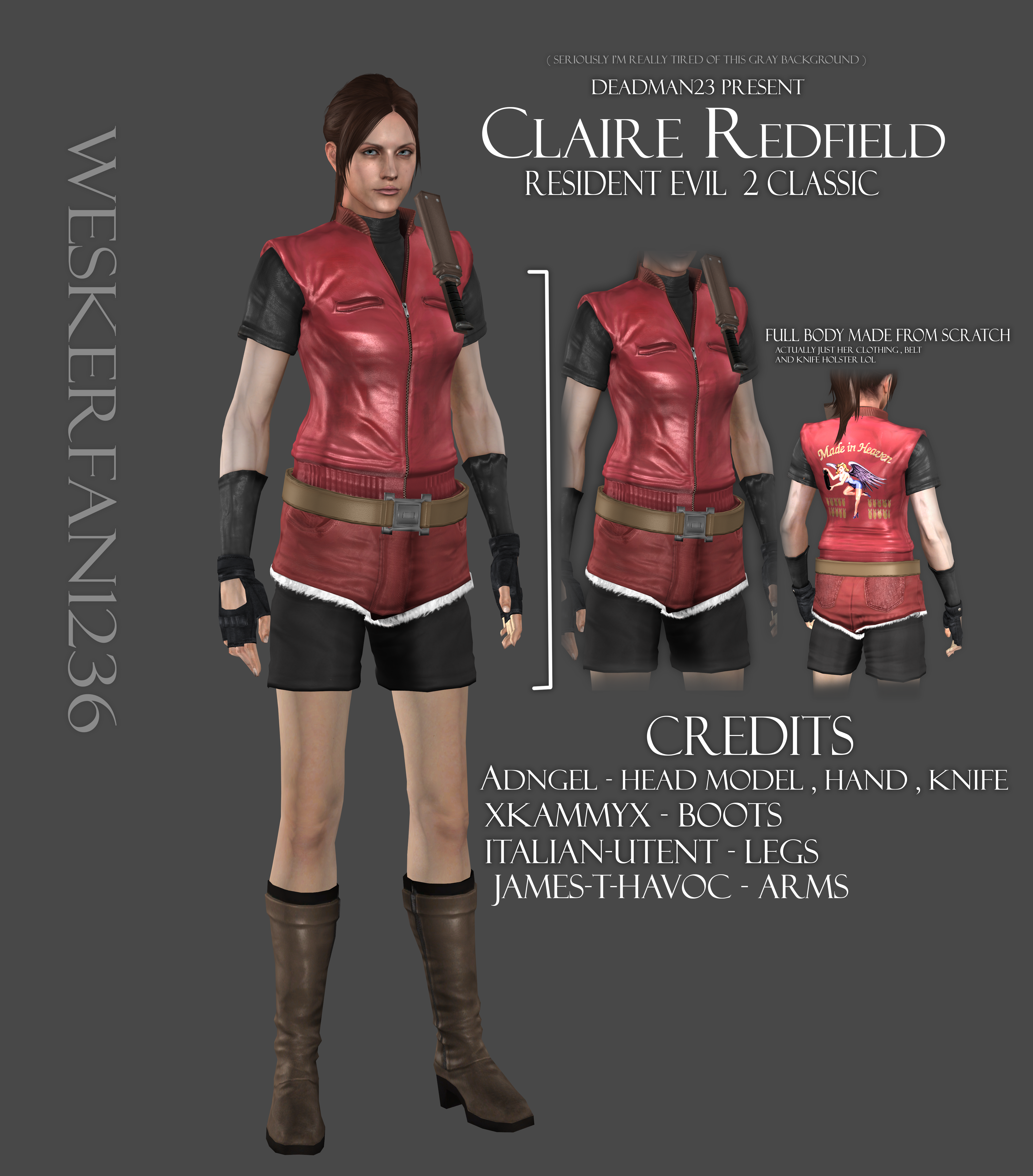 Classic Claire Redfield with Resident Evil 2 Remake Outfit addon