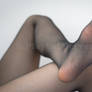 Close up on foot and sole in pantyhose