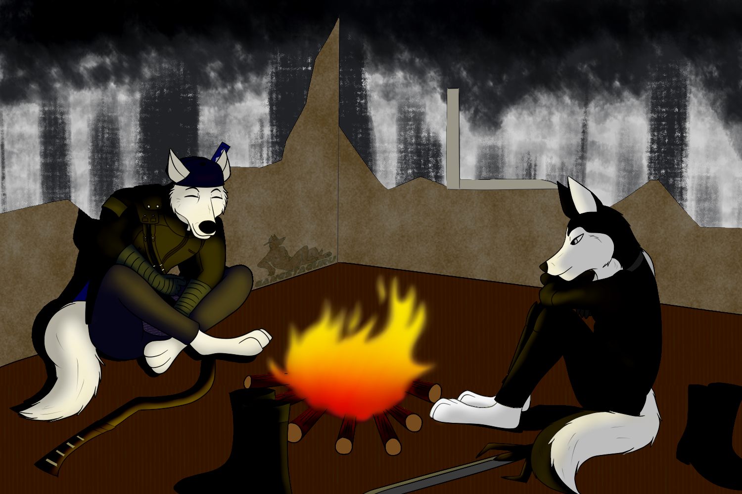 Camping In The Apocalypse (Art Trade with Awsassin