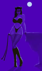 Selina Kyle (Catwoman) in purple by Yneddt