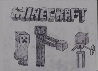 Minecraft Mobs with Logo
