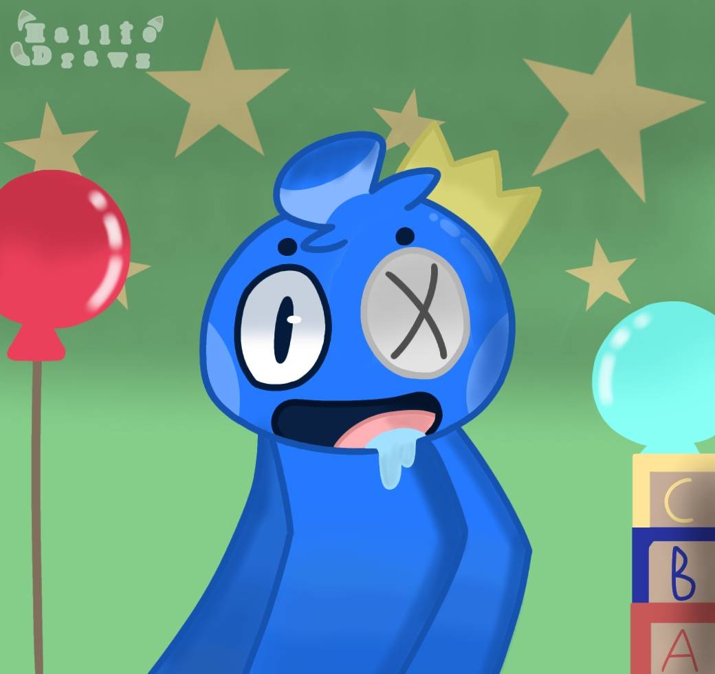 How to Draw BLUE ROBLOX RAINBOW FRIENDS 