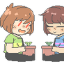 Pagedoll: Chara and Frisk feat. Potted saplings