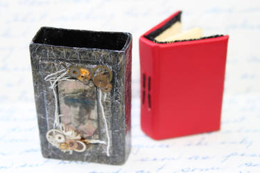 Altered matchbox 'steampunk' + mini book