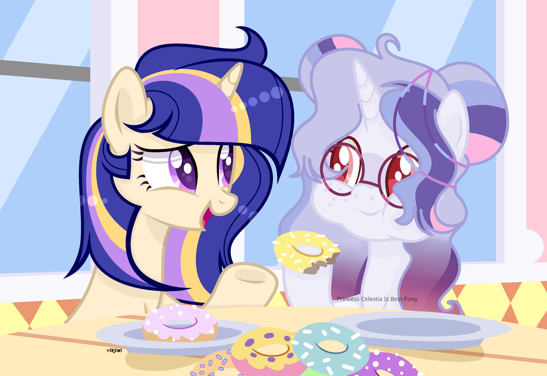 Mlp Eat MLP (Collab) Eating Donuts Together by Savannah-London on DeviantArt