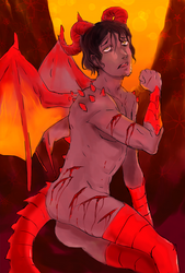 Wounded Demon by queenvera