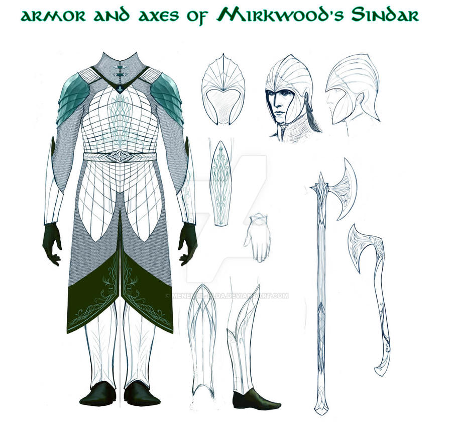 Sindar's armor and weapon