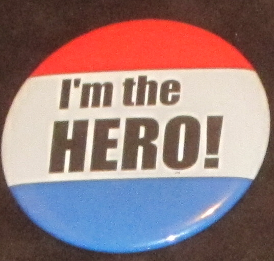 'I'm the hero!' button