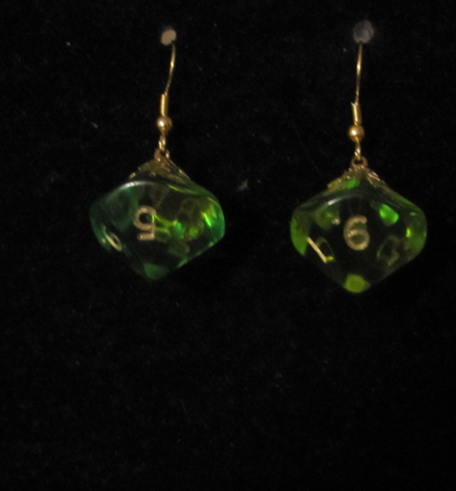 Green and gold magma earrings